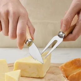 Set di stoviglie Strumenti per formaggio facili da usare Set di posate eleganti Acciaio inossidabile resistente con manici in legno Scatola di immagazzinaggio per la casa