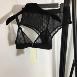 BRAS Set Designer Women's Mesh Hollowed Out Transparent och Sexy Temperament Waistband spets underkläder CJFE