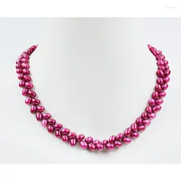 Halsband Exquisit/Hübsch! Mädchen Halskette. 6 mm natürliche Barock-Perlenkette in Weizenohrform, 40,6 cm