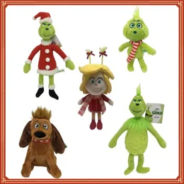 2023 Grinch cute plush toy Grinch green fur monster Grinch cartoon doll kids christmas gift new heat transfer print