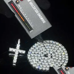 Ожерелья с подвесками, заводская цена, 5 мм, Vvs, муассанит, бриллиантовая теннисная цепочка, 925 Sier, ожерелье в стиле хип-хоп, набор браслетов для женщин, Me Otw9A