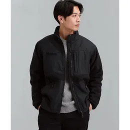 Men Winter Stand-Up Collar Fleece Thermal Jacket Coat Casual Fashion Outdoor Windproof Warm Outerwear Men