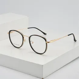 Metal Optical Glasses Frame Men Women Clear Lens Spring Leg Eyewear Gold Prescription Eyeglasses Frames Lunette De Vue No Degree F298S