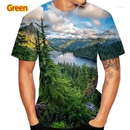 Men's T Shirts 2023 Fashion Plus Size 3D Printed Landscape T-Shirt Summer Faciture موضوع 2XS-6XL