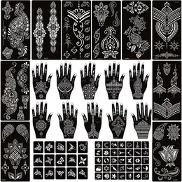 Altro Set di forniture per trucco permanente di 22 stencil per tatuaggi all'henné per adesivi temporanei con design floreale per mani e body art, vernici per matrimoni 230925