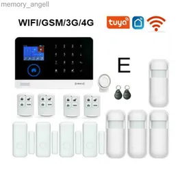 Alarmsysteme 4G GSM-Alarmsystem Tuya Smart Life App-Steuerung Tür-/Fenstersensor PIR-Bewegungserkennung Wifi GSM Home Einbrecher-Sicherheitsalarm YQ230926