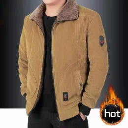 Herren Daunenparka Cord Baumwolle Mantel Winter plus verdickte lässige lose Jacke kurze Männer 230925