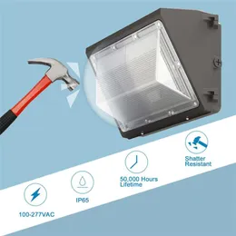 DLC ETL Pocells Outdoor LED Wall Pack Lamp 120W IP65 Industrial WallPack Light Fixture 5000K Flood Lights Energy Savings222N