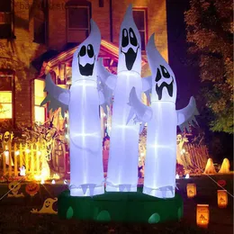 Dekoracja imprezowa 10 stóp Halloween Dekoracje nadmuchiwane 3 duchy Halloween Decor z LED Light Lawn Inflatible Toys For Home Yard Decor T230926