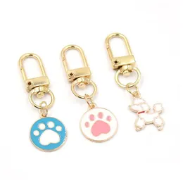 Key Rings Wholesale Dog Paw Print Pendant Keychain Fashion Zipper PL Charm Planner Charms Accessories Hangbag Hanging Pendants Keyring DHCVT