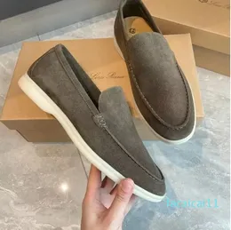 Luksusowy letni spacer Flats Men Casual Booper Soft Suede Skórzane buty LP SLIZACJA na elastycznych wołowinach ścięgna dno designerskie buty dla mężczyzny 13