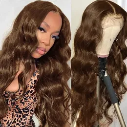 Brown Wig Body Wave Frontal Wig Hd Lace Wig 13X4 Lace Front Wigs Chocolate Brown Lace Front Human Hair Wigs for black women 150%density