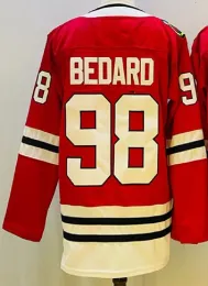 Niestandardowe koszulki hokejowe Conner Bedard #98 Red White Colour Sched Men Youth Women #88 Jersey