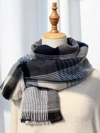 Cashmere Scarves Warm Long Head Scarf England Classic Plaid Air Conditioner Big Shawl