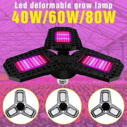 Grow Lights Led E27 Lampada Plant Light E26 Led deformabile Phyto Grow Lamp Spettro completo Idroponica Lampadina 40W 60W 80W Illuminazione per acquario YQ230926