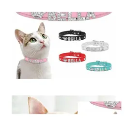 Charm Bracelets 400Pc/Lot Plain Pu Leather Pet Dog Collar 4 Size With 10Mm Small Belt Fit For Diy Slide Letter Charms Drop Delivery Je Dh06E