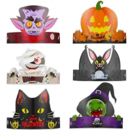 Cadılar Bayramı Cadı Şapkaları Kağıt Dekorasyonları Kedi Kafa Bantları Cosplay Props Costume Meapwear