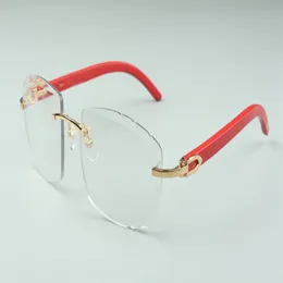direct s newest high-end Pochromic cutting lens sunglasses 4189706-A red natural wooden sticks size 58-18-135 mm274b
