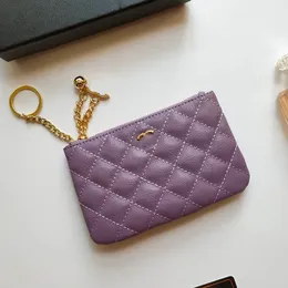 Mini Pendant Women Macaron Color Matching Purse Diamond Lattice Caviar Leather Quilted Cute Zipper Card Holder Multi-Pocket Luxury Handbag Coin Purse Sacoche 14cm