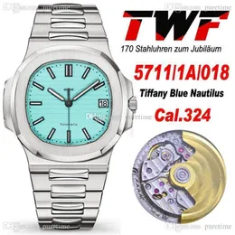 TWF 5711 1A 018 Cal A324 Автоматические мужские часы 170 Anniversary Limited Edition Tiffan9 Браслет из нержавеющей стали с синим текстурированным циферблатом 2181