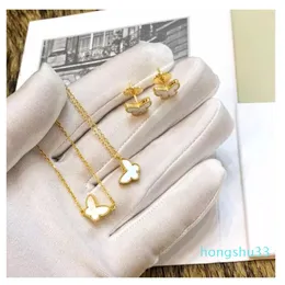 925 Sterling Silver Jewelry For Women Mother of Pearl Butterfly Wedding Jewelry Set mini Earrings Necklace Bracelet ring253S
