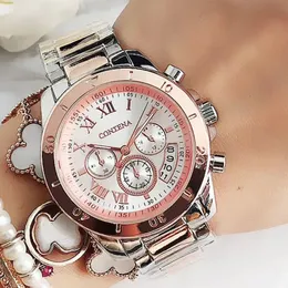 Relógios femininos contena marca superior de luxo para mulheres moda criativa pulseira aço senhoras relógio quartzo reloj mujer 230925