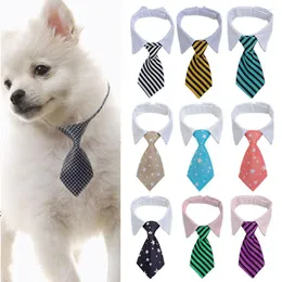 Dog Apparel 1 Pcs Adjustable Formal Necktie Tuxedo Bow Tie Striped Collar Pet Grooming Supplies Medium Large Dogs Cat Puppy Accessories