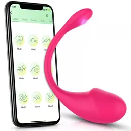 Vibratörler Kablosuz Bluetooth Titreşimli Yumurta Uygulama G Spot Jump Stimülatör Seks Oyuncakları Kadın Yetişkinler Vibratör Kadın Seksi Dildo 230925