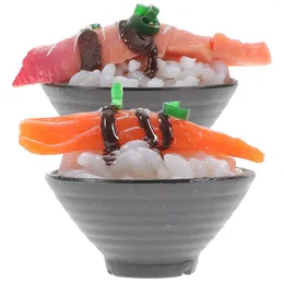 Party Decoration 2 PCS Simulated Sushi Rice Kids Play Food Kitchen Accessories Po Props Pringsation Toy PVC Realistic Model Child Gifts