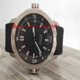TOP Quality 42mm Date IW329001 ocean Black Dial Automatic Mens Watch 316L Steel Case Rubber Strap Sport Watches Sapphire Wristwatc301R