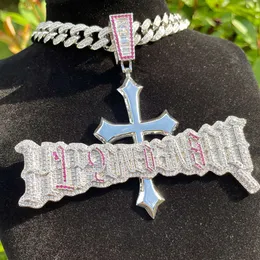 Dostosowana osobowość Hip Hop Men Naszyjnik biżuterii mrożony s925 vvs df moissanite Diamond Cross Cross