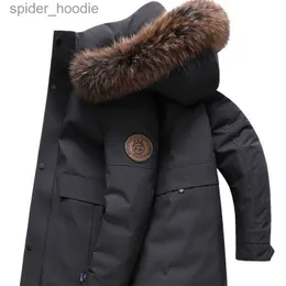 Parkas para baixo jaqueta masculina roupas de comprimento médio outono inverno novo casaco parkas com capuz engrossar s puffer zm l230926