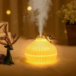 Humidifiers 300ml USB Air Humidifier Mini Water Aroma Diffuser with Warm LED Night Light for Home Room Ultrasonic Cool Mist Humidificador YQ230926