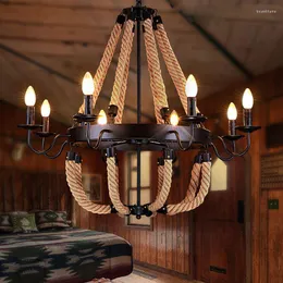 Pendellampor vintage lampor för hemindustriell belysning sovrum restaurang lamparas de techo colgante smidesjärnslampa