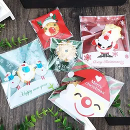 Weihnachtsdekorationen Jahr Diy selbstklebend für Süßigkeiten Keksbeutel Geschenkverpackung Drop Lieferung Hausgarten Festliche Partyzubehör Otooj