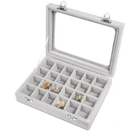 Jewelry Boxes Storage Box Earring Ring Necklace Display Classification Dustproof Transparent Flip Lid 230926