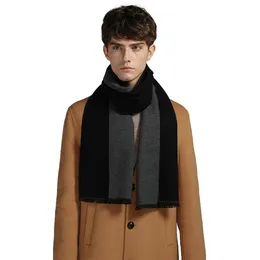 Scarves Men's Autumn Winter Plaid Scarf Gentleman Luxury Brand Cashmerelike Muffler Student Spring Fall Wrap Soft Warm Neckerchief 230925