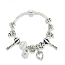 New Fashion Charm Bracelet 925 Silver for Bracelets peachheart Pendant Bangle perfume bottle Charm Beads Diy Jewelry for gift235H