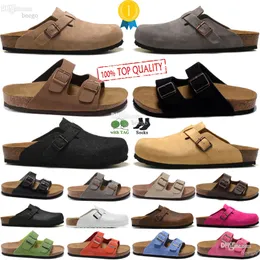 Birken tofflor Boston Cogs Sandals Fashion Summer Leather Slide Favorite Beach Casual Shoes Women Men Arizona Mayari Storlek 36-46