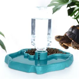 Pequeno animal suprimentos réptil dispensador de água automático waterer lagarto tartaruga comida e tigela prato terrário accessorie 230925