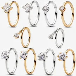 Projektant Nowy obrączka dla kobiet Walentynki Prezent DIY Fit Pandoras Nova Labor Lab Diamond Pierścień Plaked 14-krotnie złota moda Wysokiej jakości akcesoria biżuterii