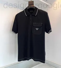 Polos masculinos designer 23 nova camisa polo de bolso com gola de manga curta camiseta simples casual clássico top para homens yuut