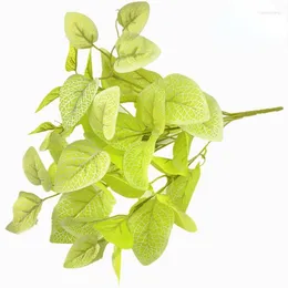 Flores decorativas Auditório Decoração Simulação Flor Plantas Verdes Plástico Pequeno 7 Garfo 35 Folhas Mesa de Chá Decorada Artificial Ginkgo Ivy