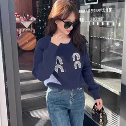 Women's Knits & Tees designer Netizen Same Milk Glutinous Sweater 2023 Spring New Girls' Pearl Diamond Letter Knitted Pullover XJY3 S0YM