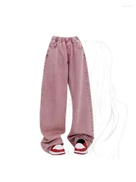 Women's Jeans Women Violet Baggy High Waist Denim Trousers Blue Vintage Fashion Y2k Korean Loose Straight Wide Leg Pants Clothing