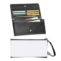 Brieftaschen Sublimation Blank Lady Wallet Tasche Reißverschluss Große Schulter Pu Leder Frauen Münze Geldbörse