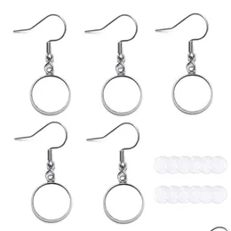 Dangle Chandelier 12Mm Inner Size Steel Color Geometric Charm Stainless Earring Hook Base Settings For Diy Jewelry Making Drop Deliver Dhqbv