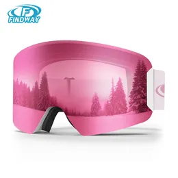 Utomhus Eyewear Findway Kids Ski Goggles 100% UV Protection OTG Antifog Wind Resistance HD View Skiing Equipment för ålder 38 230926