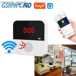 Alarm systems Tuya WiFi SOS Alarm System Smart Home Elderly Emergency Pager Doorbell Function Support 433MHz Wireless Detector Smart Life APP YQ230926