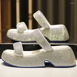 Sandals Strass Sandalen Calzado De Mujer Verano 2023 Informal Slippers Woman Open Women Shoes